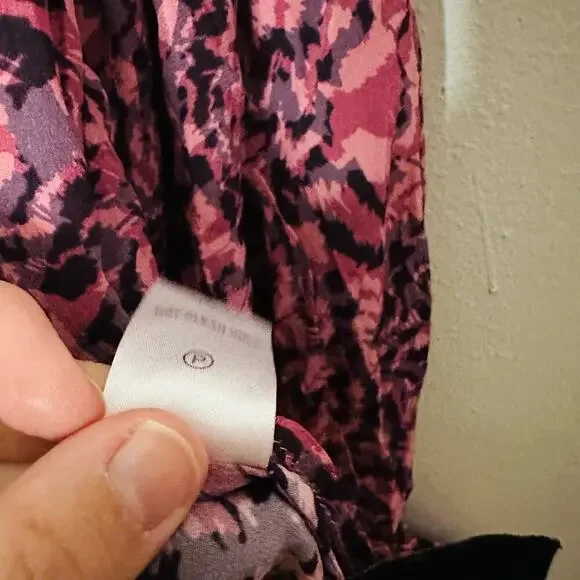 Gilner Farrar Black Hot Pink Button Front Collared Buttons Shirt Size Small - Picture 9 of 9